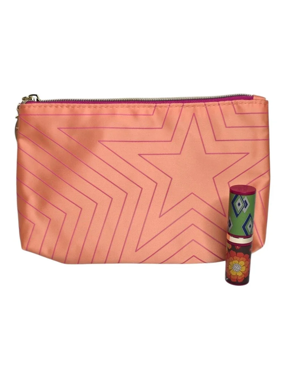Estee Lauder Lipstick Statement Rose & Orange Star Makeup Bag Limited Edition